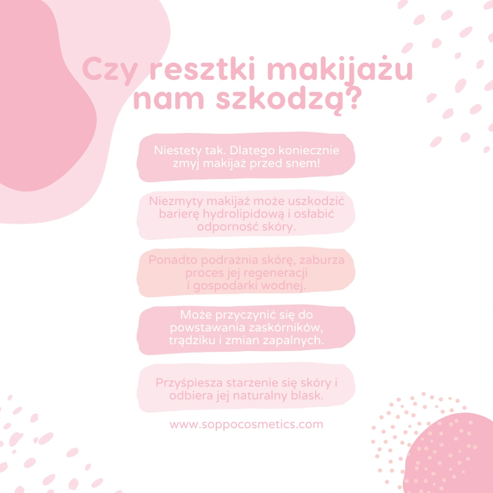 nie zmywanie makijażu konsekwencje